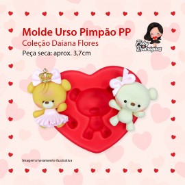 Molde De Silicone Urso Pimpao PP - DAIANA FLORES