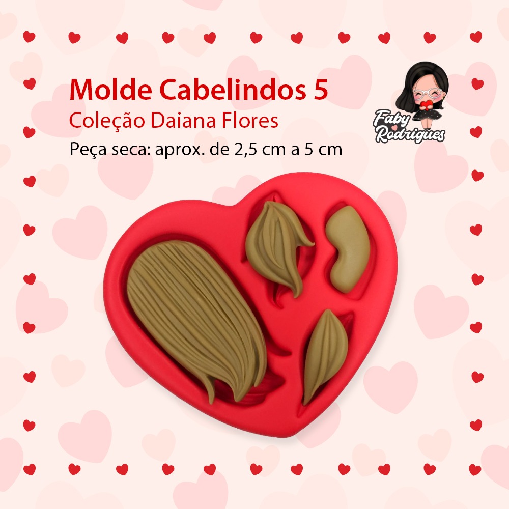 Molde de Silicone Cabelindos 5 - Daiana Flores