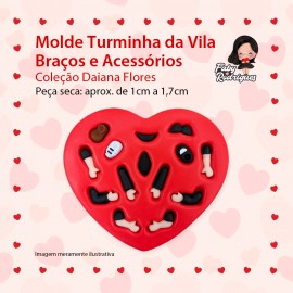 Molde de silicone Turminha da Vila Braços e Acessórios - Daiana Flores