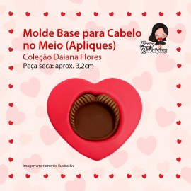 Molde de silicone Base Para Cabelo no Meio (Apliques) - Daiana Flores