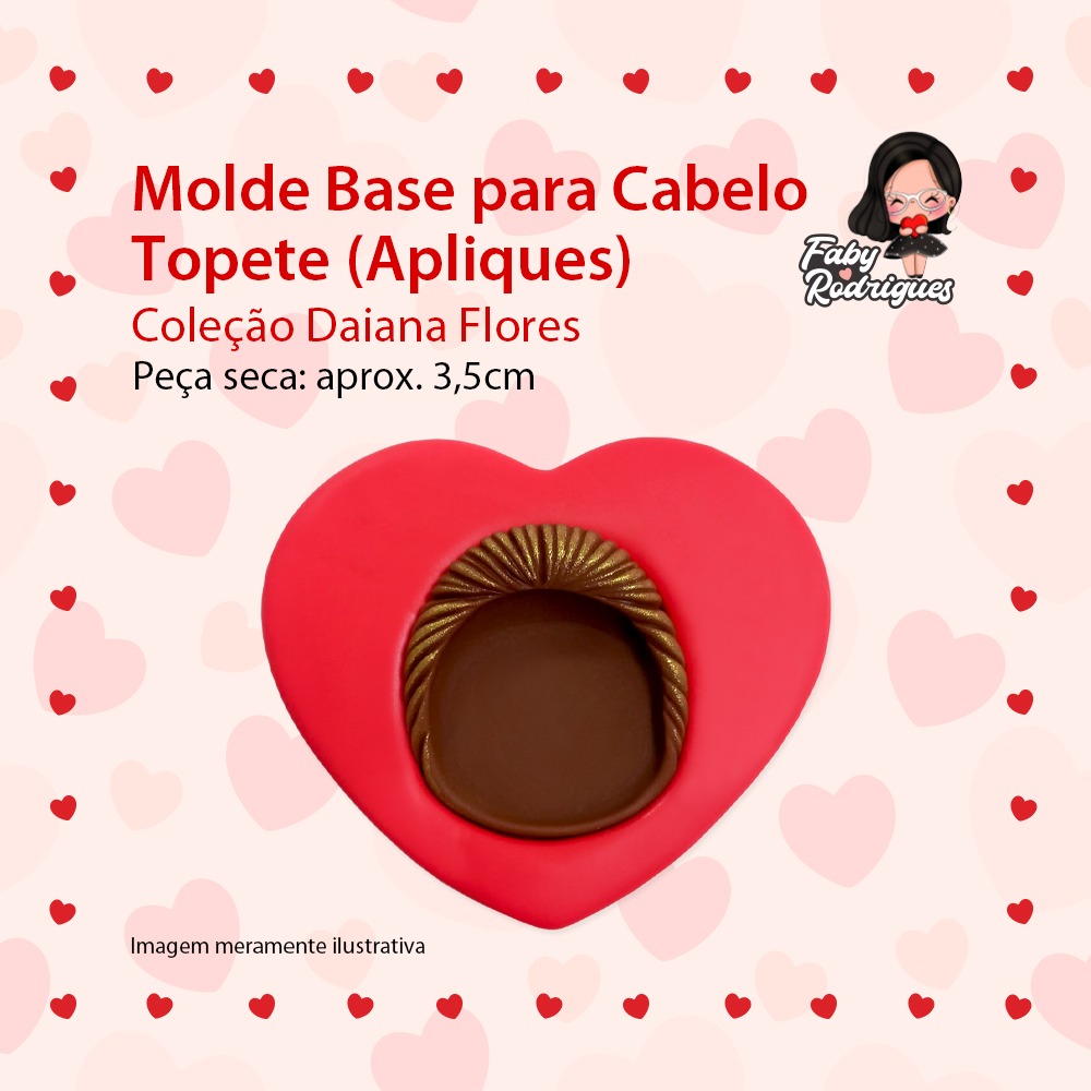 Molde de silicone Base Para Cabelo Topete (Apliques) - Daiana Flores