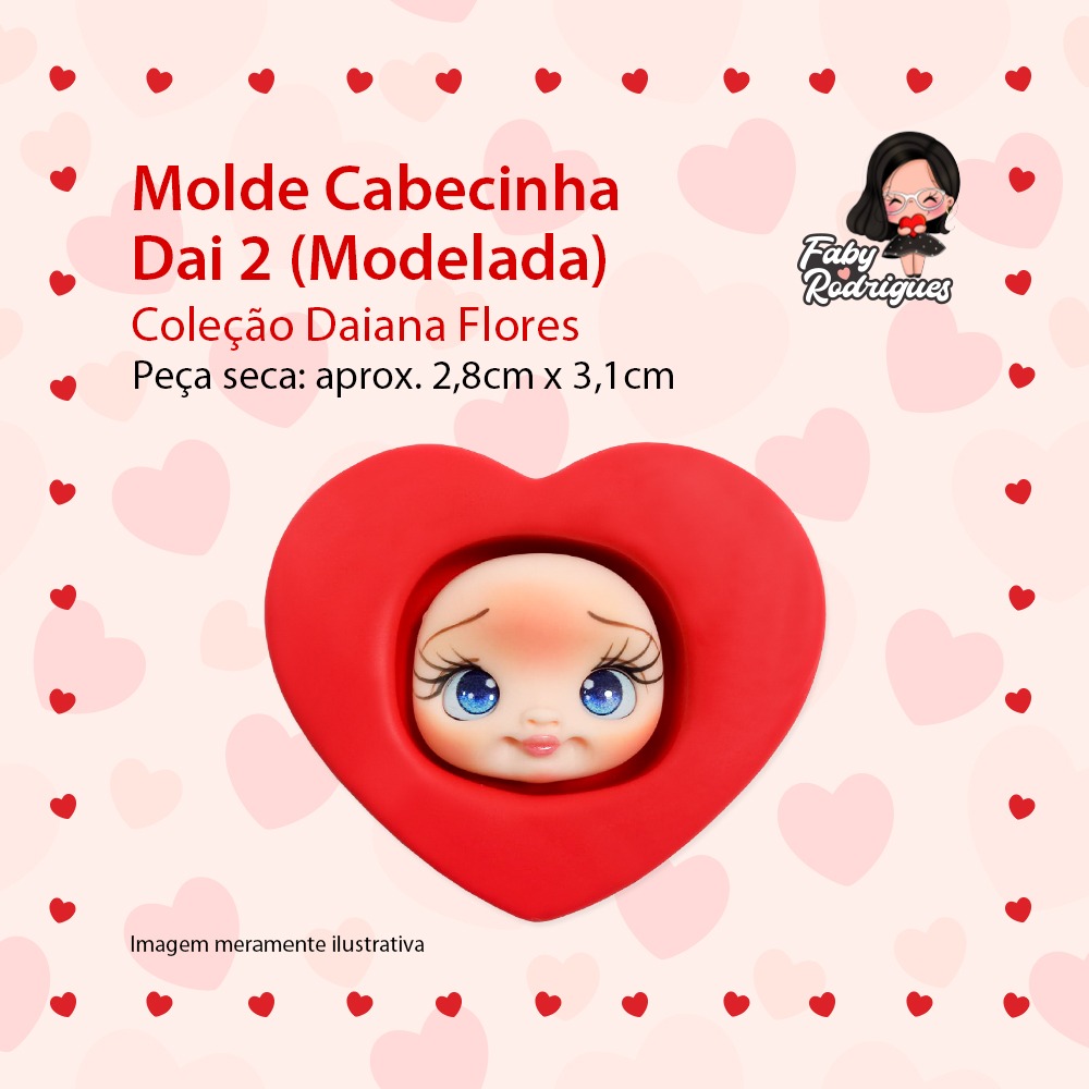 Molde de silicone Cabecinha Dai 2 (Modelada) - Daiana Flores