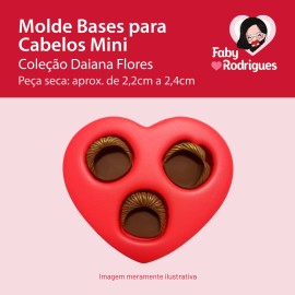 Molde de silicone Bases Para Cabelos Mini - Daiana Flores