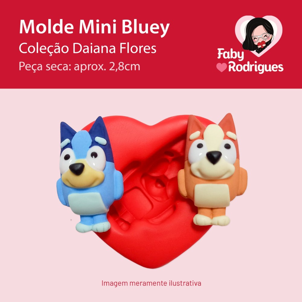 Molde de silicone Mini Bluey - Daiana Flores