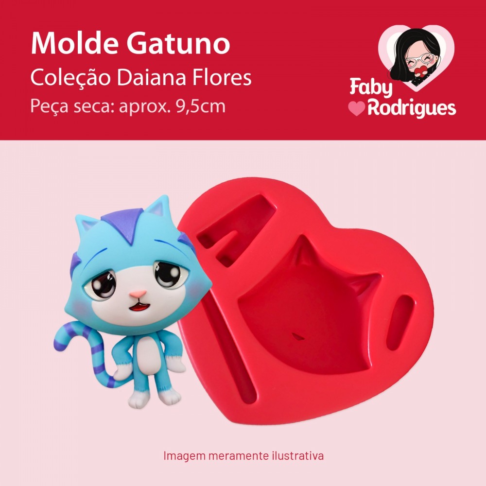 Molde de silicone Gatuno - Daiana Flores