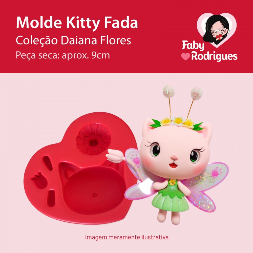 Molde de silicone Kitty Fada - Daiana Flores