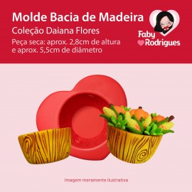 Molde de Silicone Bacia de Madeira - Daiana Flores