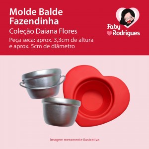 Molde de Silicone Balde Fazendinha - Daiana Flores