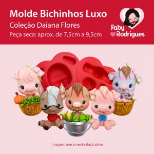 Molde de Silicone Bichinhos Luxo - Daiana Flores