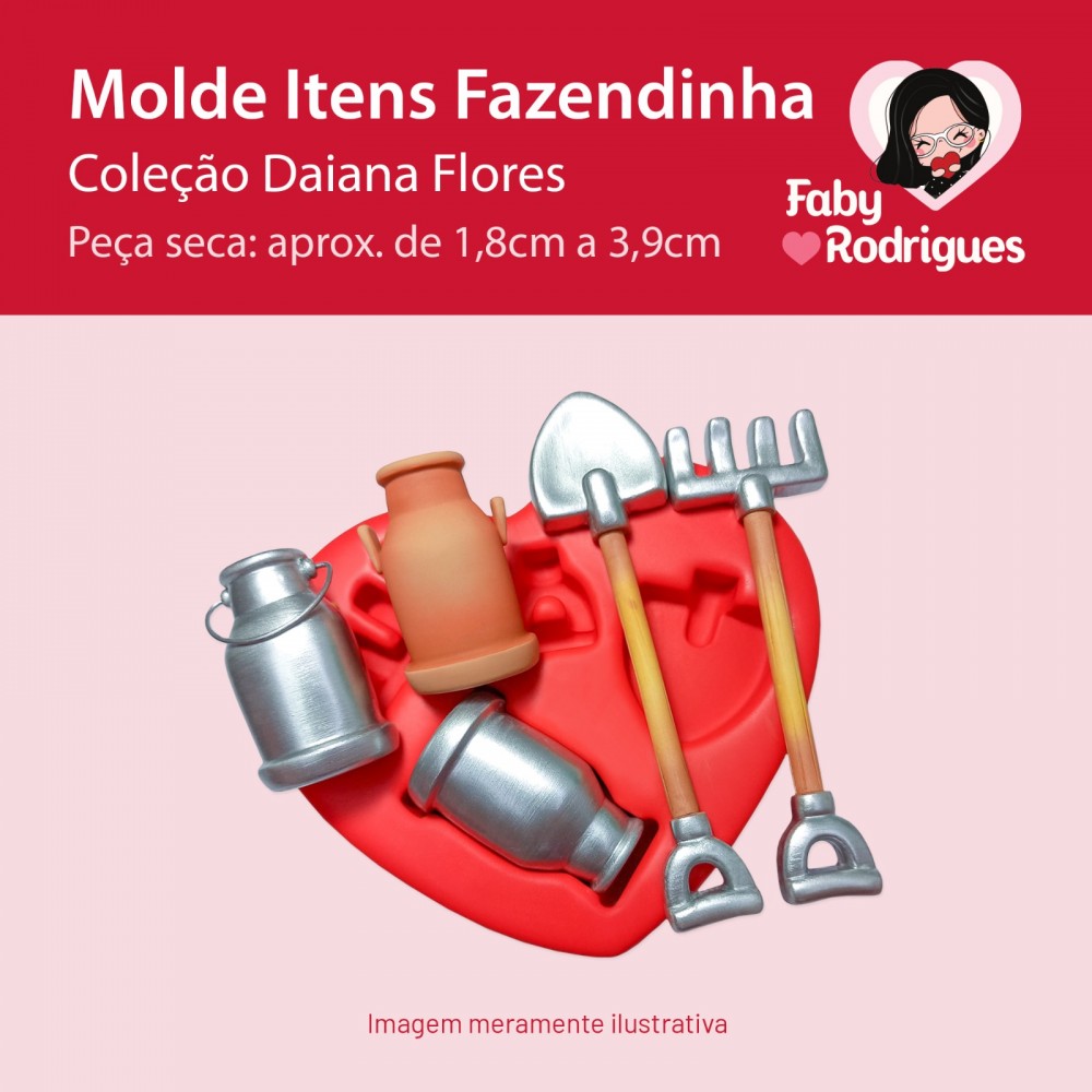 Molde de Silicone Itens Fazendinha - Daiana Flores