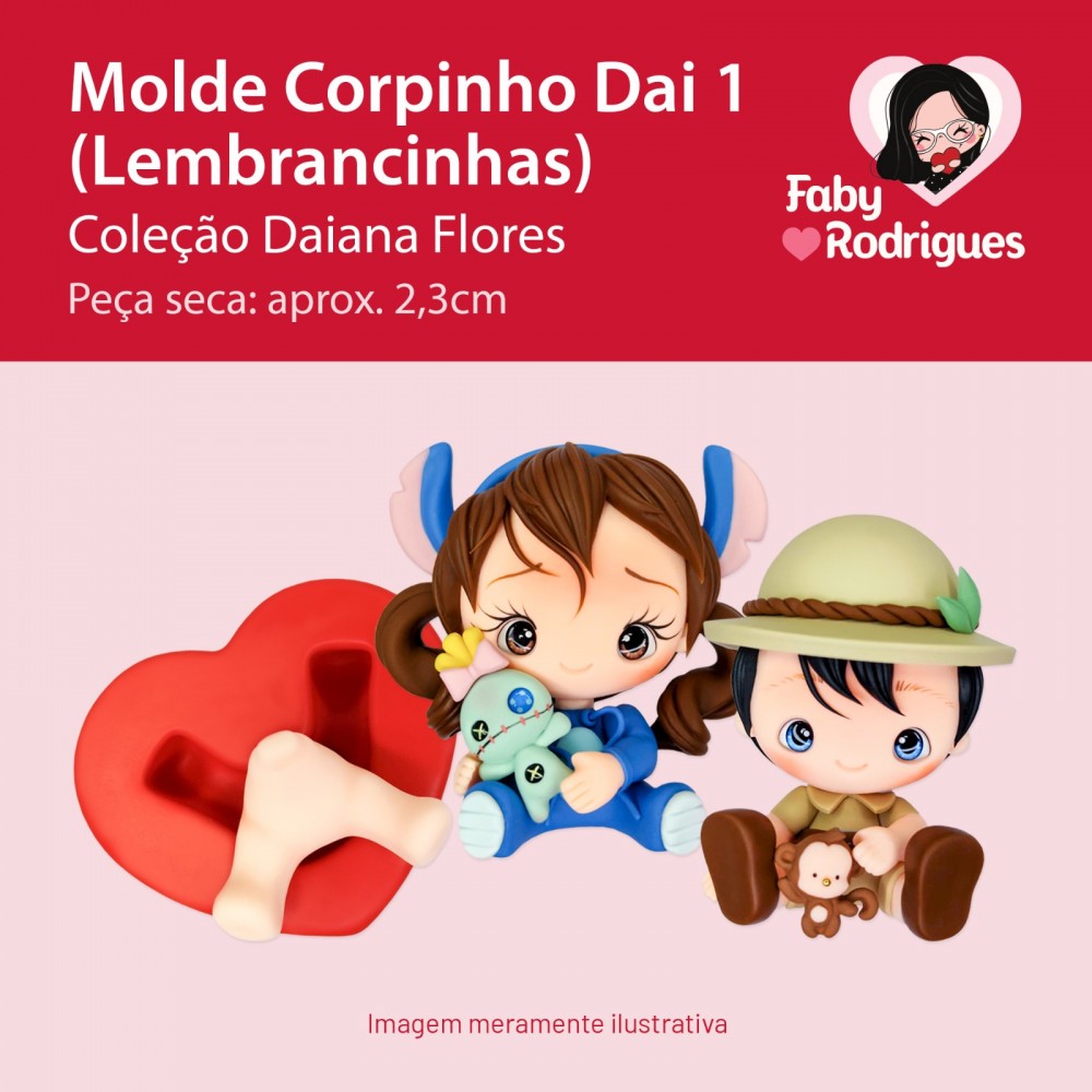 Molde de Silicone Corpinho Dai 1 (Lembrancinhas) - Daiana Flores