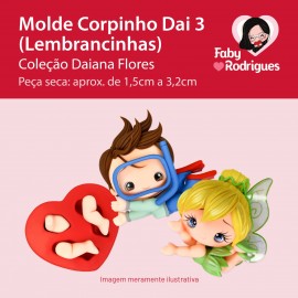 Molde de Silicone Corpinho Dai 3 (Lembrancinhas) - Daiana Flores