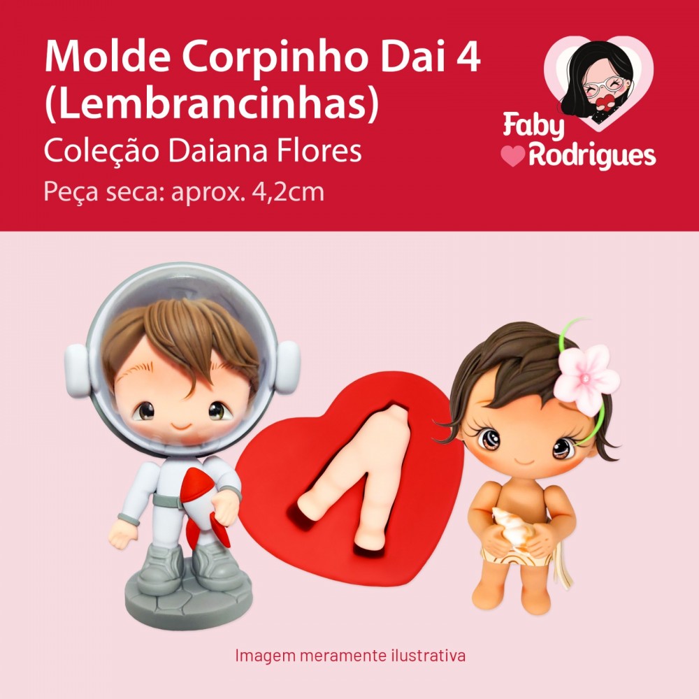 Molde de Silicone Corpinho Dai 4 (Lembrancinhas) - Daiana Flores