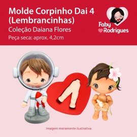 Molde de Silicone Corpinho Dai 4 (Lembrancinhas) - Daiana Flores