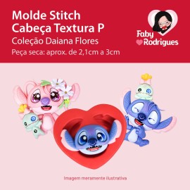 Molde de Silicone Stitch Cabeça Textura P - Daiana Flores