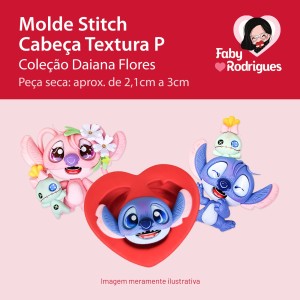 Molde de Silicone Stitch Cabeça Textura P - Daiana Flores