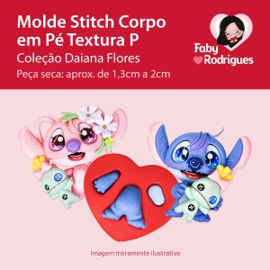 Molde de Silicone Stitch Corpo em pé Textura P - Daiana Flores
