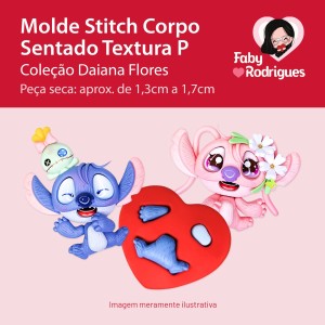 Molde de Silicone Stitch Corpo Sentado Textura P - Daiana Flores