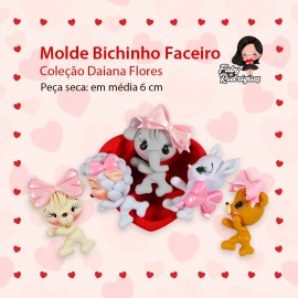 Molde de Silicone Bichinho Faceiro - Daiana Flores