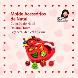 Molde de Silicone Acessórios De Natal - Daiana Flores