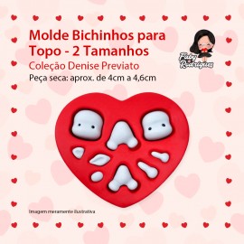 Molde de silicone Bichinhos Para Topo 2 Tamanhos - Denise Previato