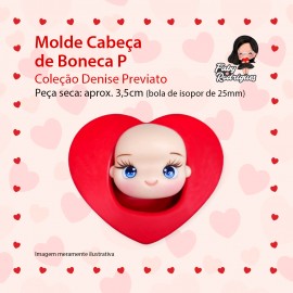 Molde de silicone Cabeça de Boneca P - Denise Previato