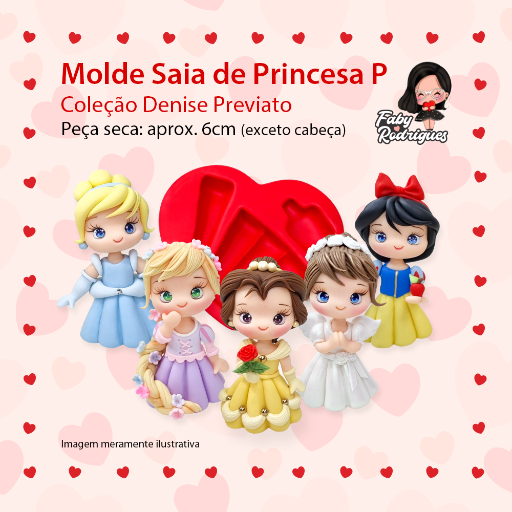 Molde de silicone Saia de Princesa P - Denise Previato