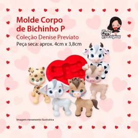 Molde de silicone Corpo de Bichinho P - Denise Previato