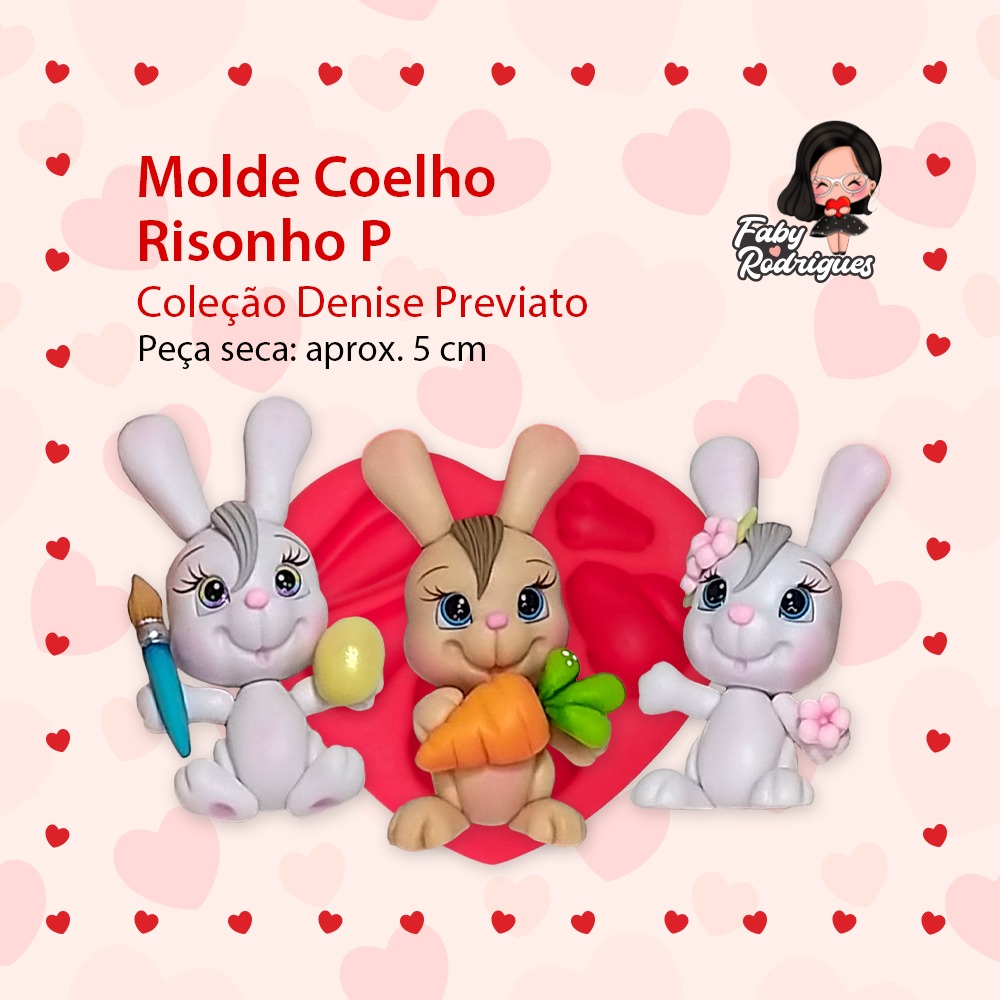 Molde de Silicone Coelho Risonho P - Denise Previato