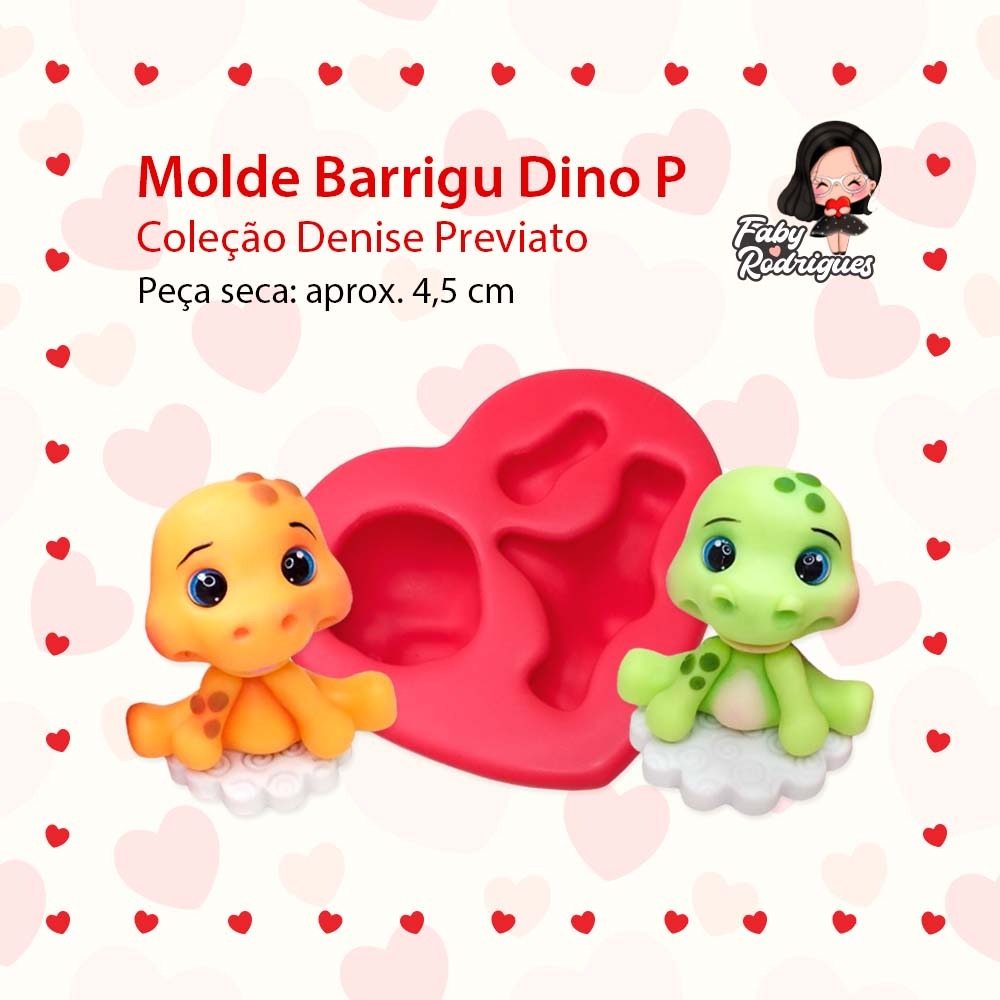 Molde de Silicone Barrigu Dino P - Denise Previato