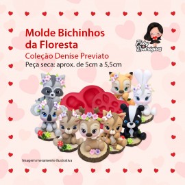 Molde De Silicone Bichinhos da Floresta - Denise Previato