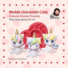 Molde De Silicone Unicórnio Cute - Denise Previato