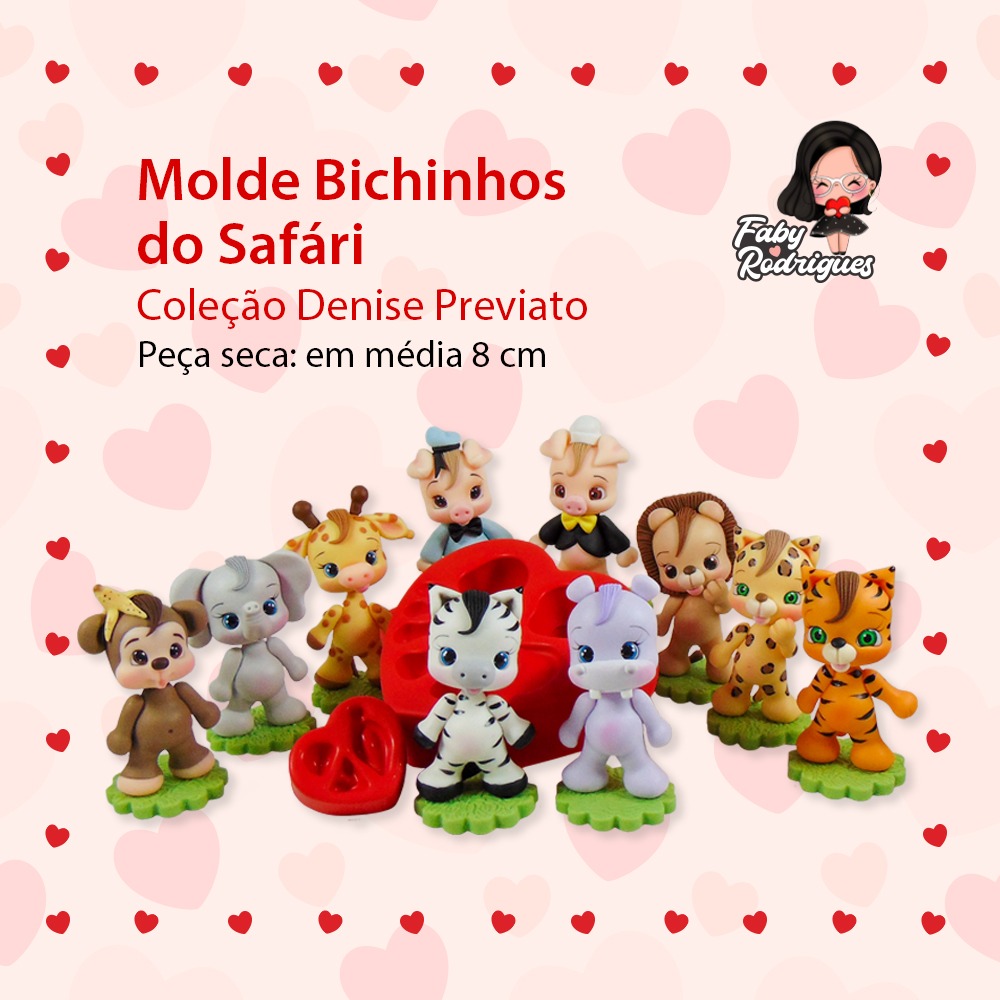 Molde de Silicone Bichinhos Do Sáfari - Denise Previato