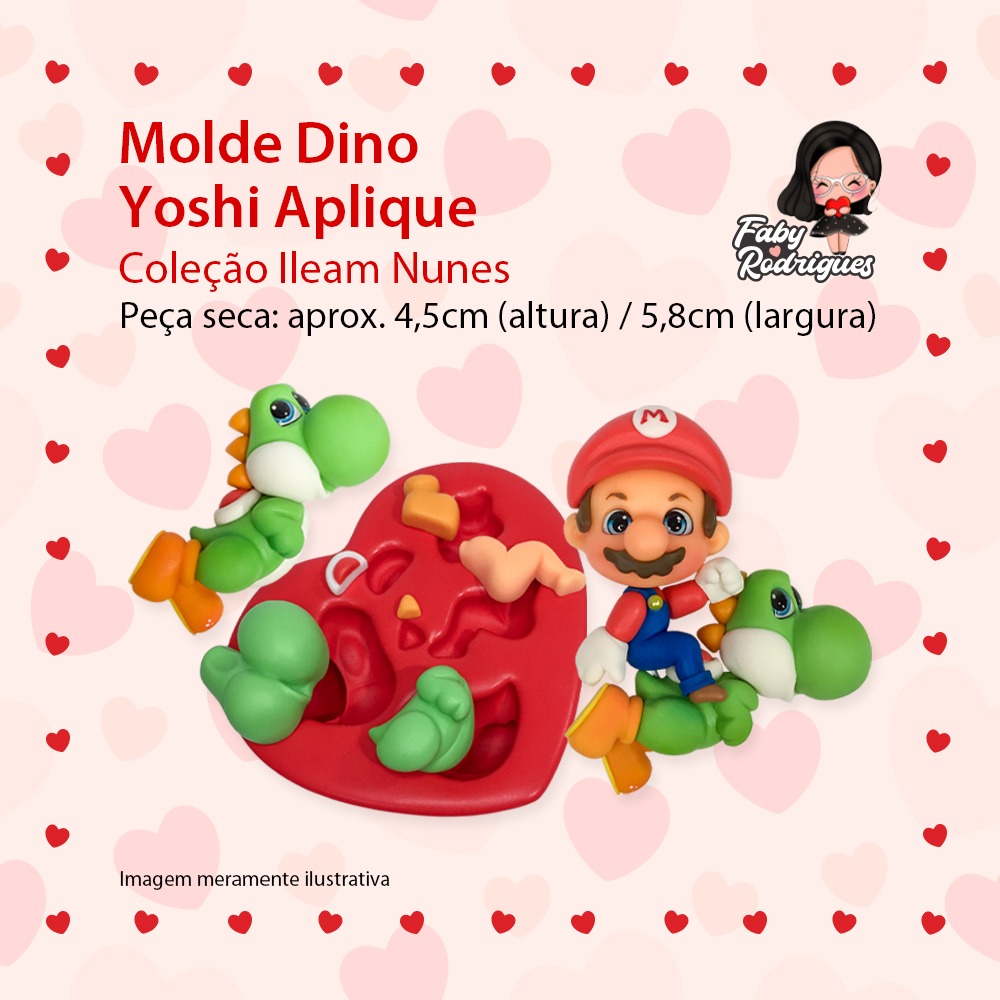 Molde De Silicone Dino Yoshi Aplique - Ileam nunes