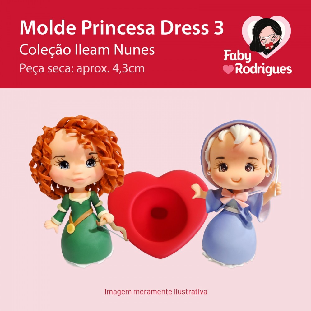 Molde de Silicone Princesa Dress 3 - Ileam Nunes