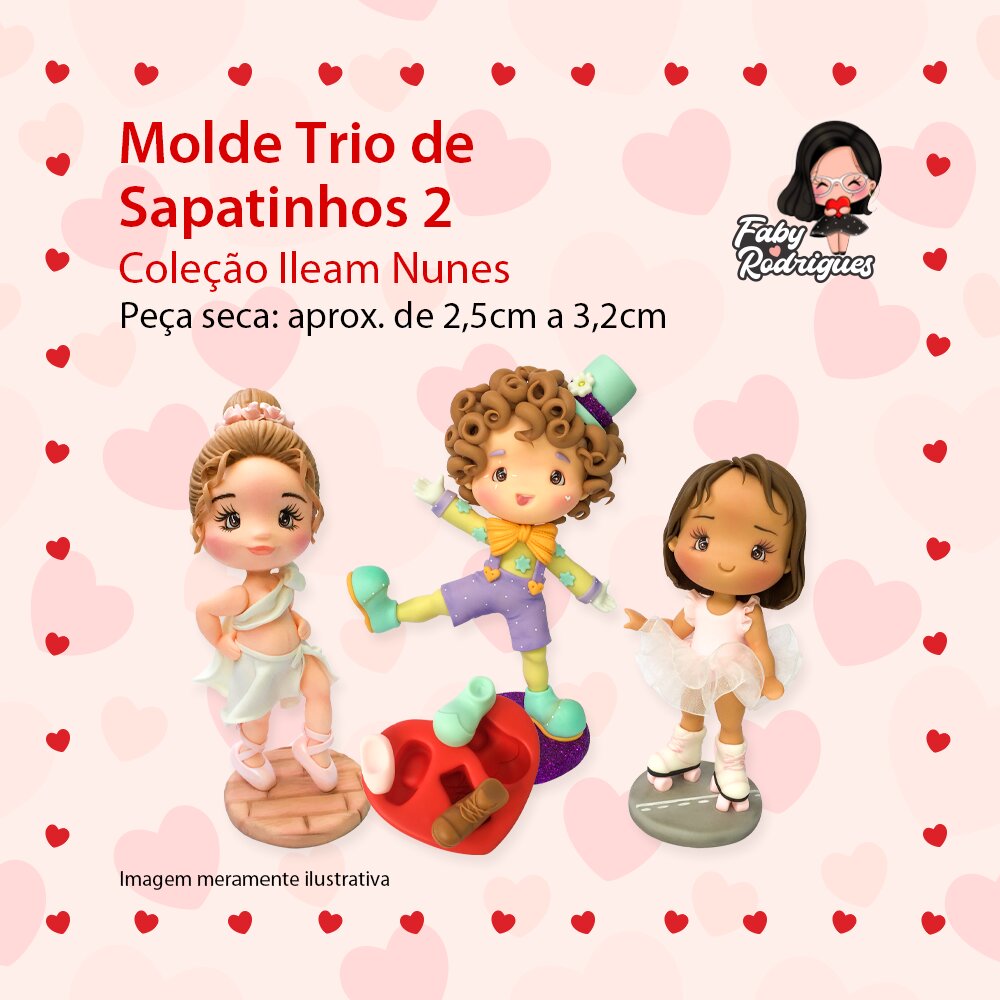 Molde de silicone Trio de Sapatinhos 2 - Ileam Nunes