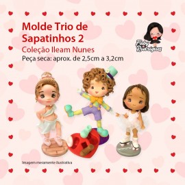 Molde de silicone Trio de Sapatinhos 2 - Ileam Nunes