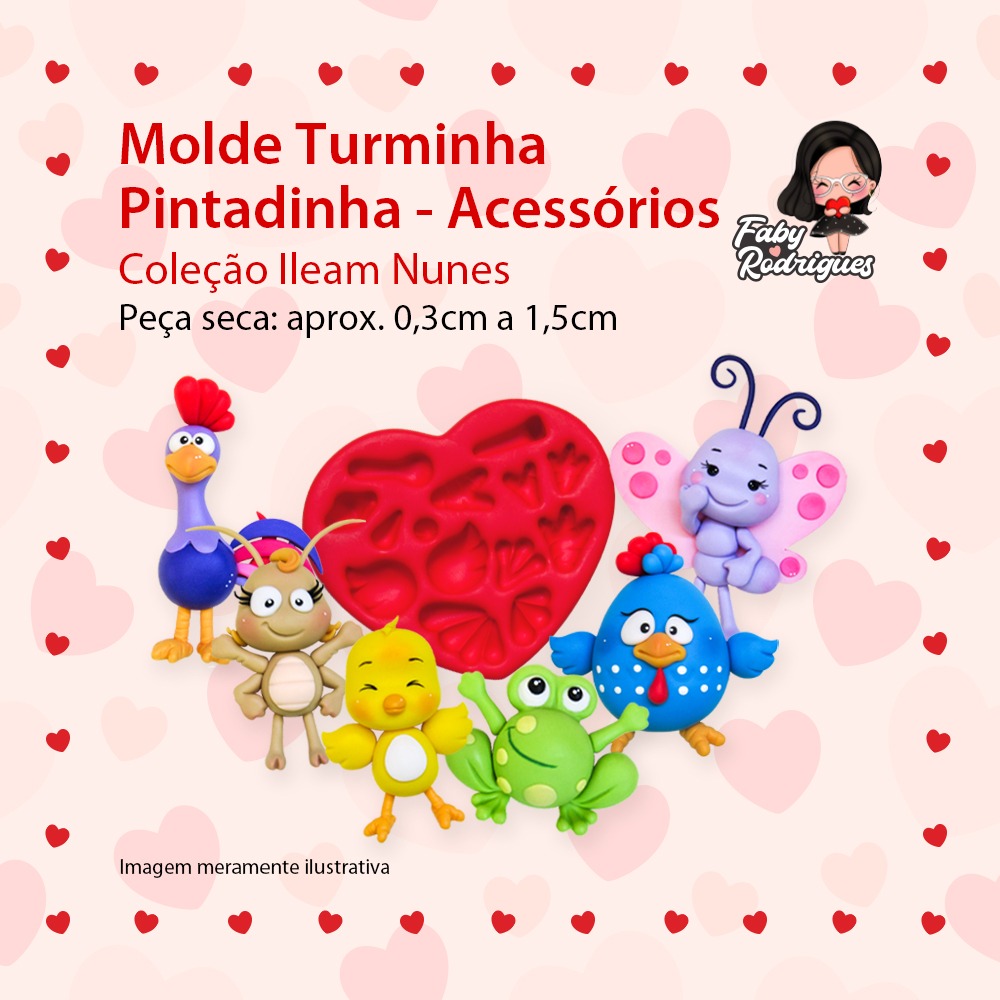 Molde de silicone Turminha Pintadinha Acessórios - Ileam Nunes