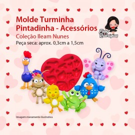 Molde de silicone Turminha Pintadinha Acessórios - Ileam Nunes