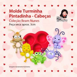 Molde de silicone Turminha Pintadinha Cabeças - Ileam Nunes