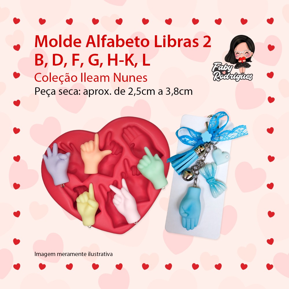 Molde de Silicone Alfabeto Libras 2 - Ileam Nunes