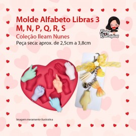 Molde de Silicone Alfabeto Libras 3 - Ileam Nunes