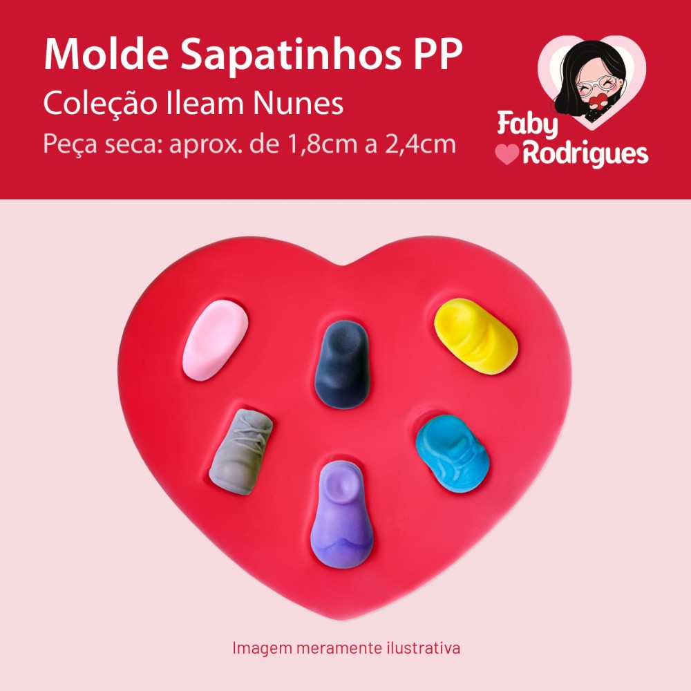 Molde de Silicone Sapatinhos PP - Ileam Nunes