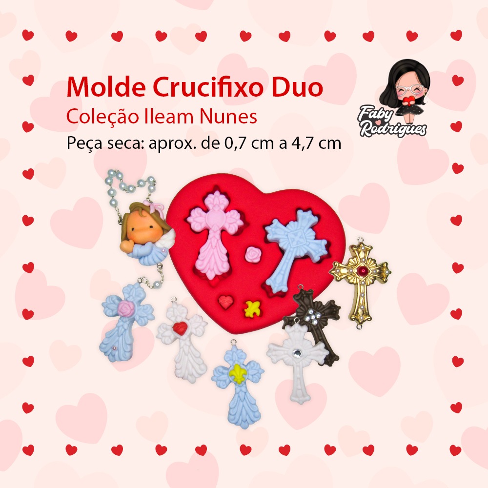 Molde de Silicone Crucifixo Duo - Ileam Nunes