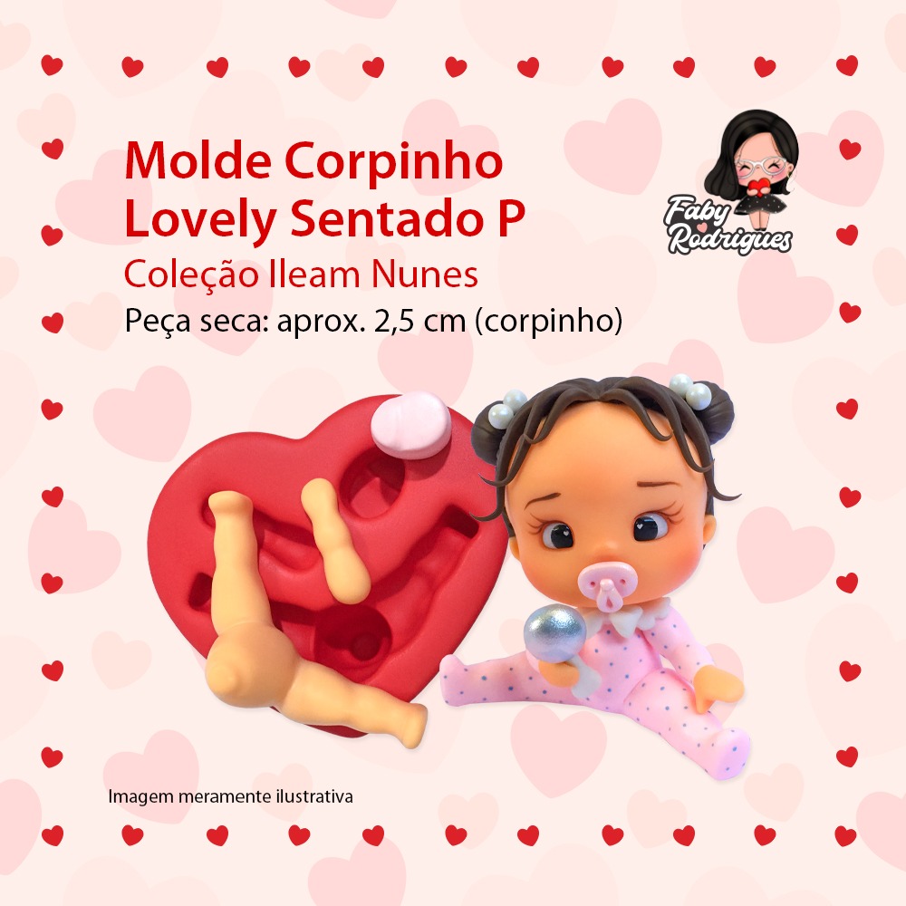 Molde De Silicone Corpinho Lovely Sentado P - Ileam Nunes