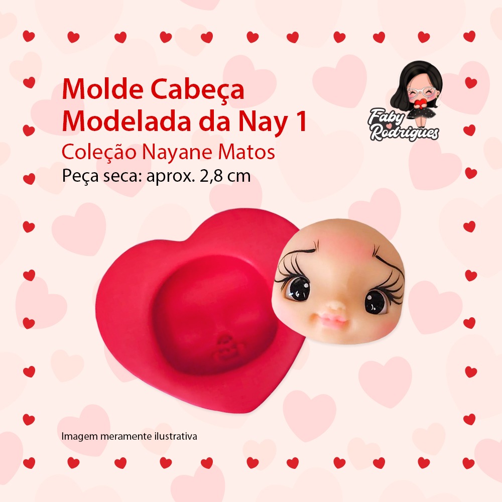 Molde De Silicone Cabeça Modelada da Nay 1- Nayane Matos