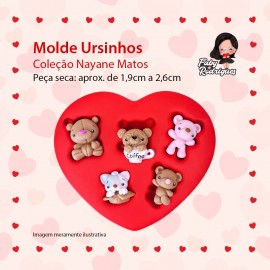 Molde De Silicone Ursinhos