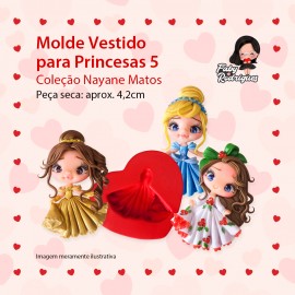 Molde de silicone Vestido Para Princesas 5 - Nayane Matos