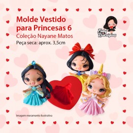 Molde de silicone Vestido Para Princesas 6 - Nayane Matos