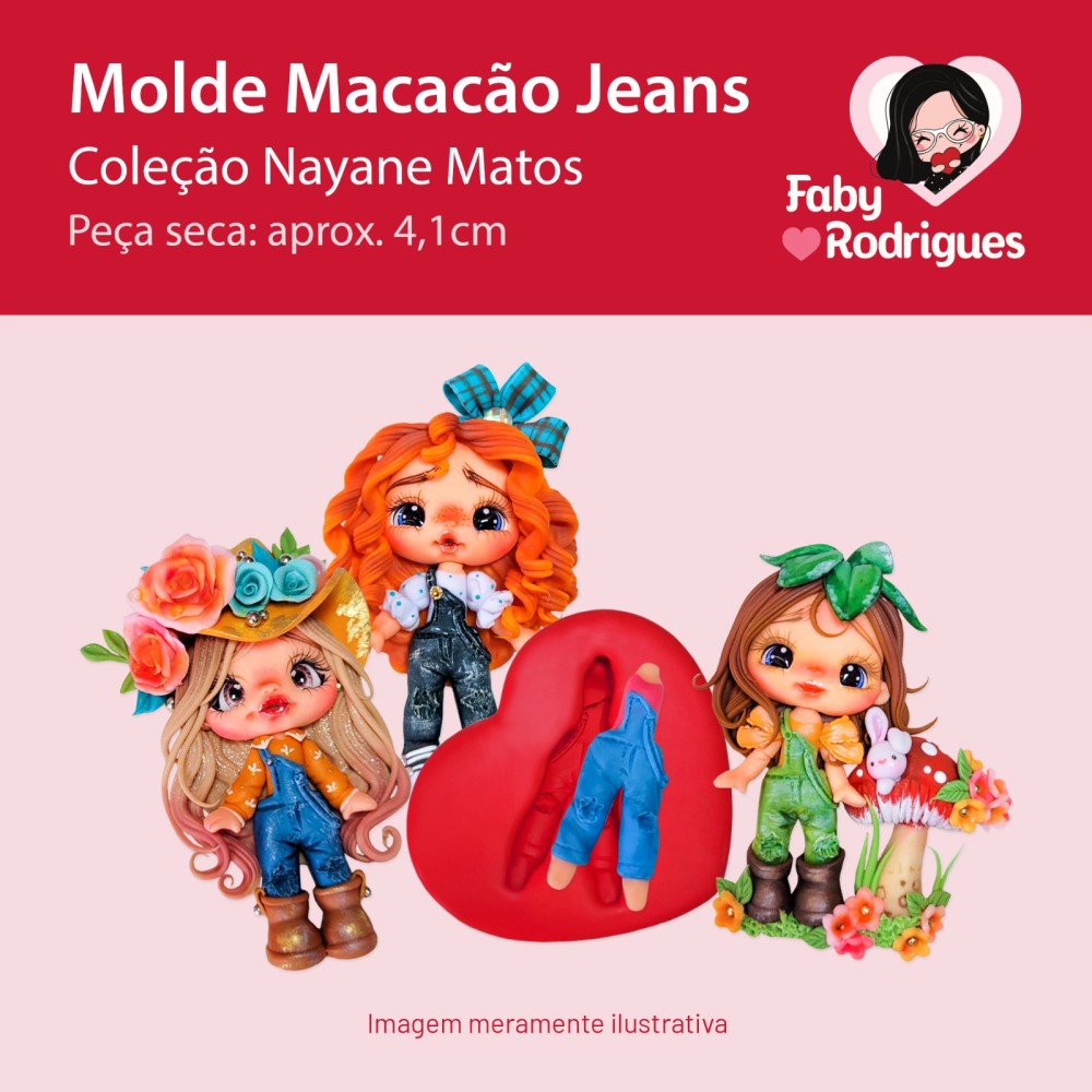 Molde de silicone Macacão Jeans - Nayane Matos